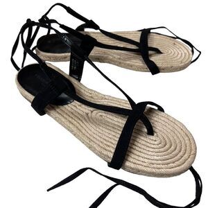 Banana Republic Leather Gladiator Style Espadrille Flat Sandals Women’s Size 7.5